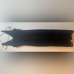 Metaphor sleeveless long black patterned dress